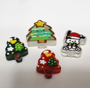 Christmas Focal Beads Acrylic Xmas Tree Holiday Beadable Pen Keychain Jewelry